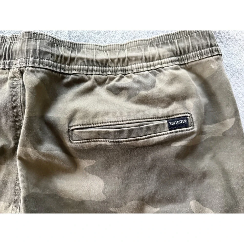 Hollister Men's California Jogger Cargo Shorts Camo Green Stretch Size XXL